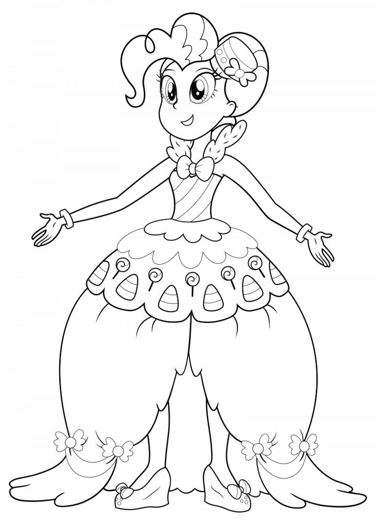 Coloring page enthusiastic pinkie pie