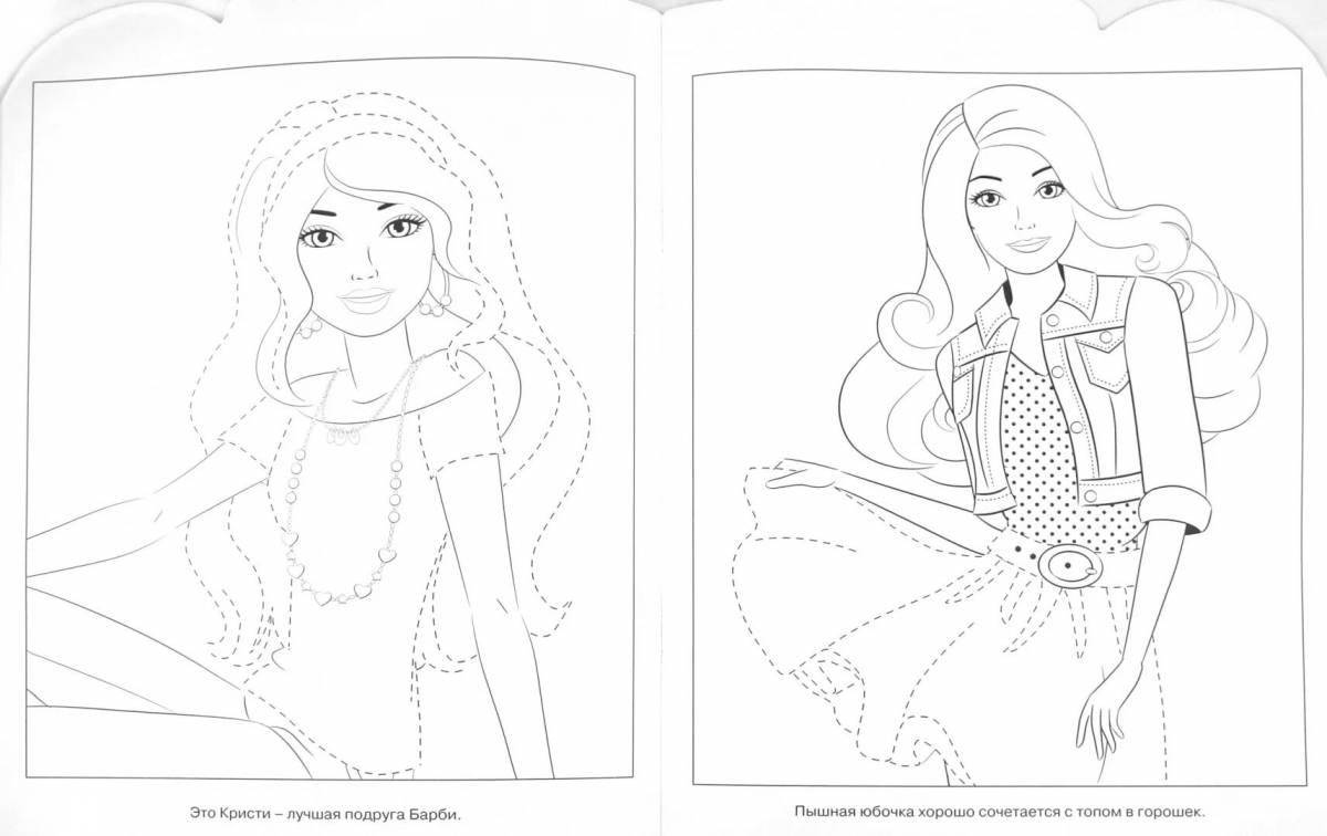 Joyful barbie coloring page