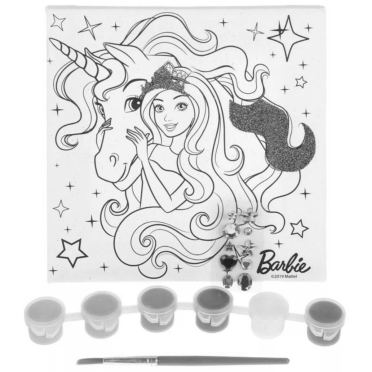 Bright barbie coloring page