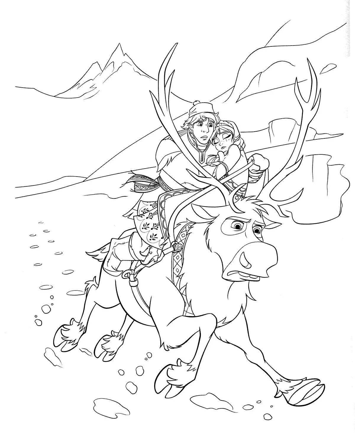 Kristoff's glitter coloring page