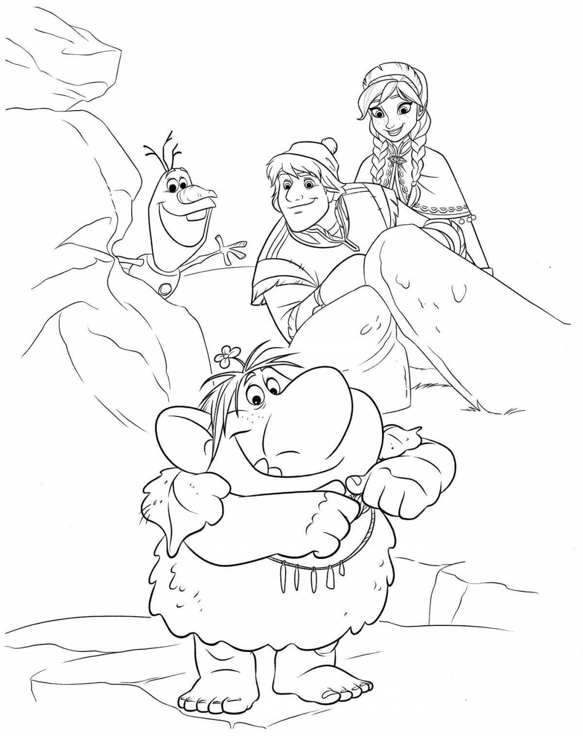 Cold heart nice kristoff coloring page