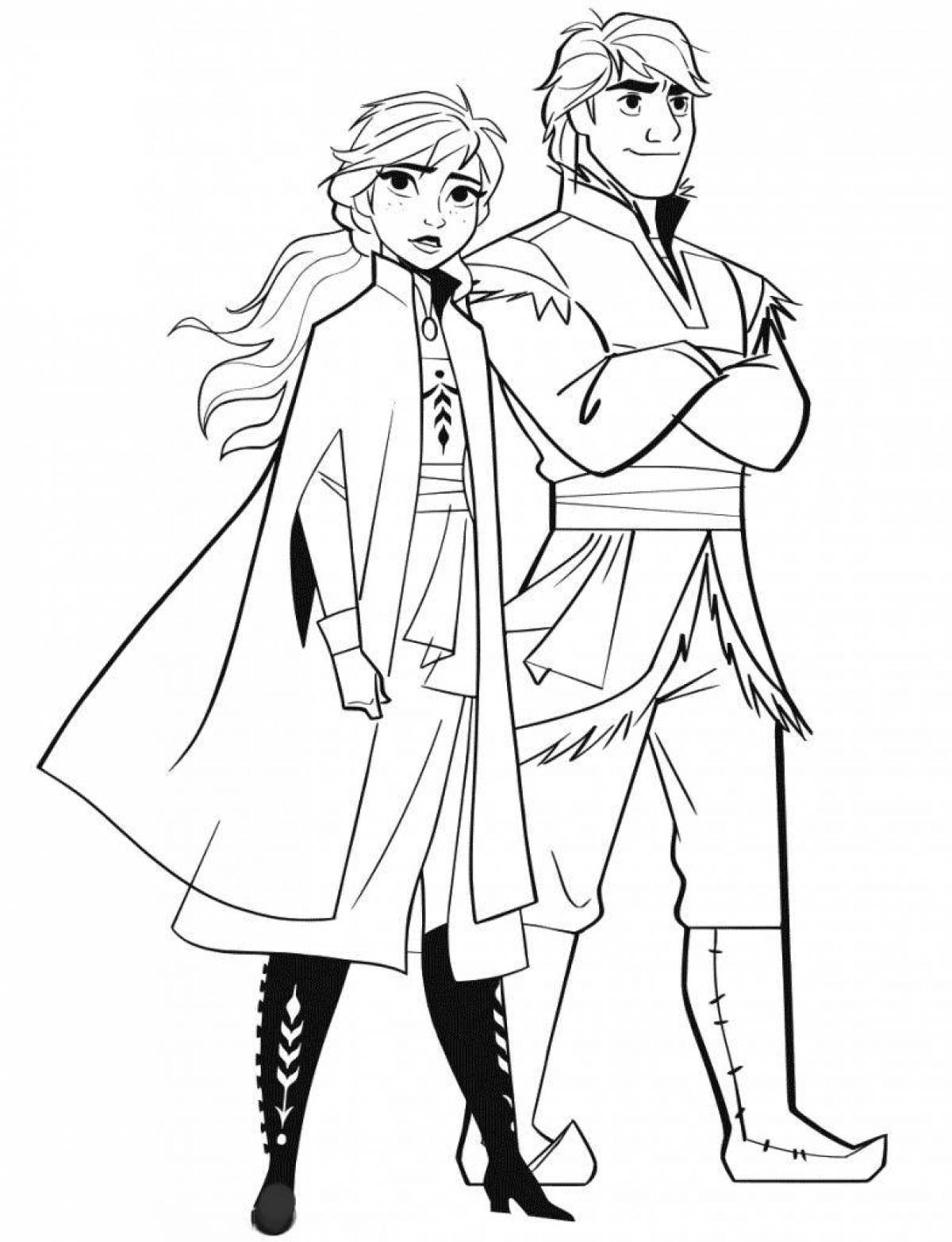 Coloring page charming kristoff cold heart