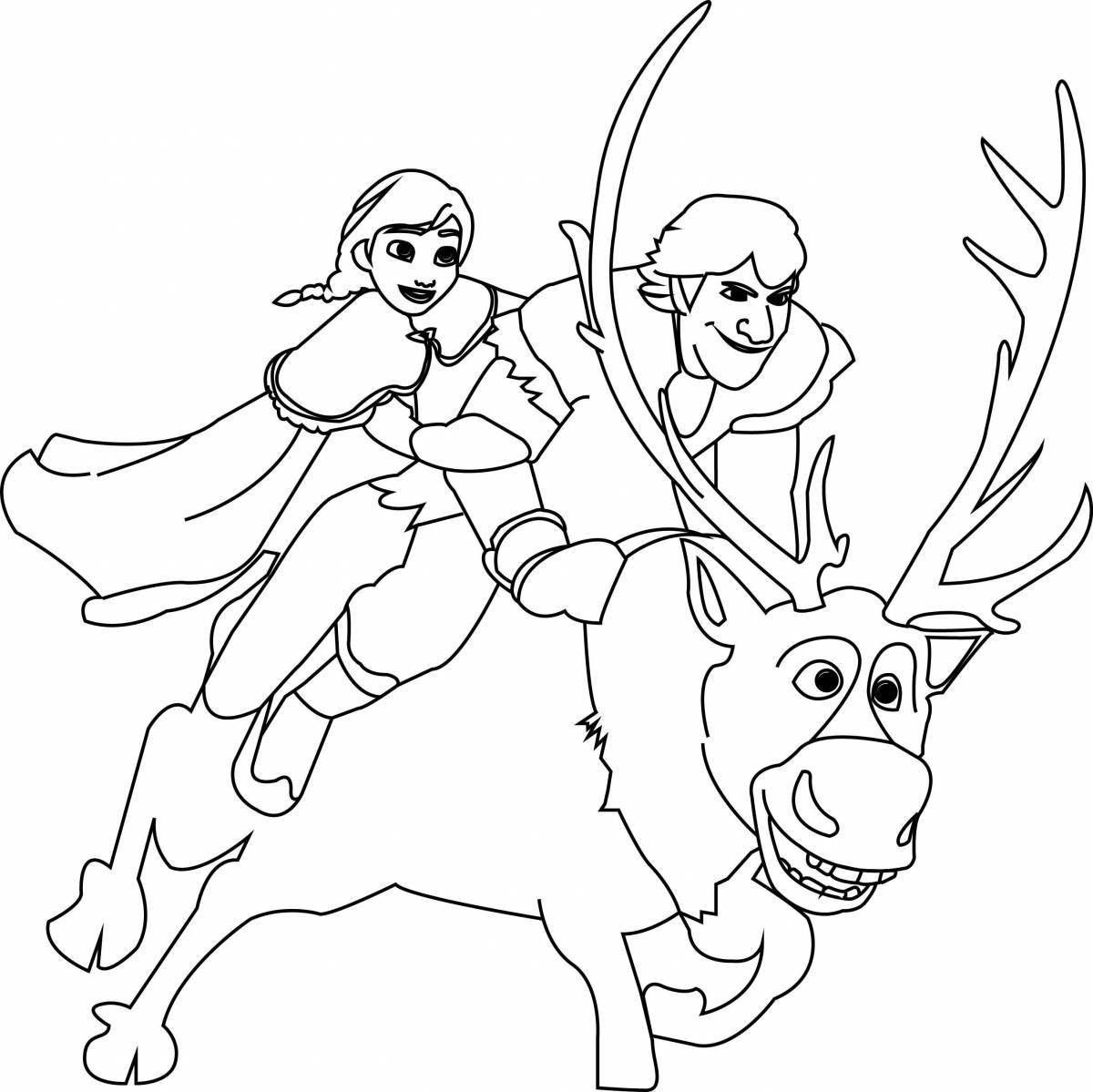 Colouring playful kristoff frozen