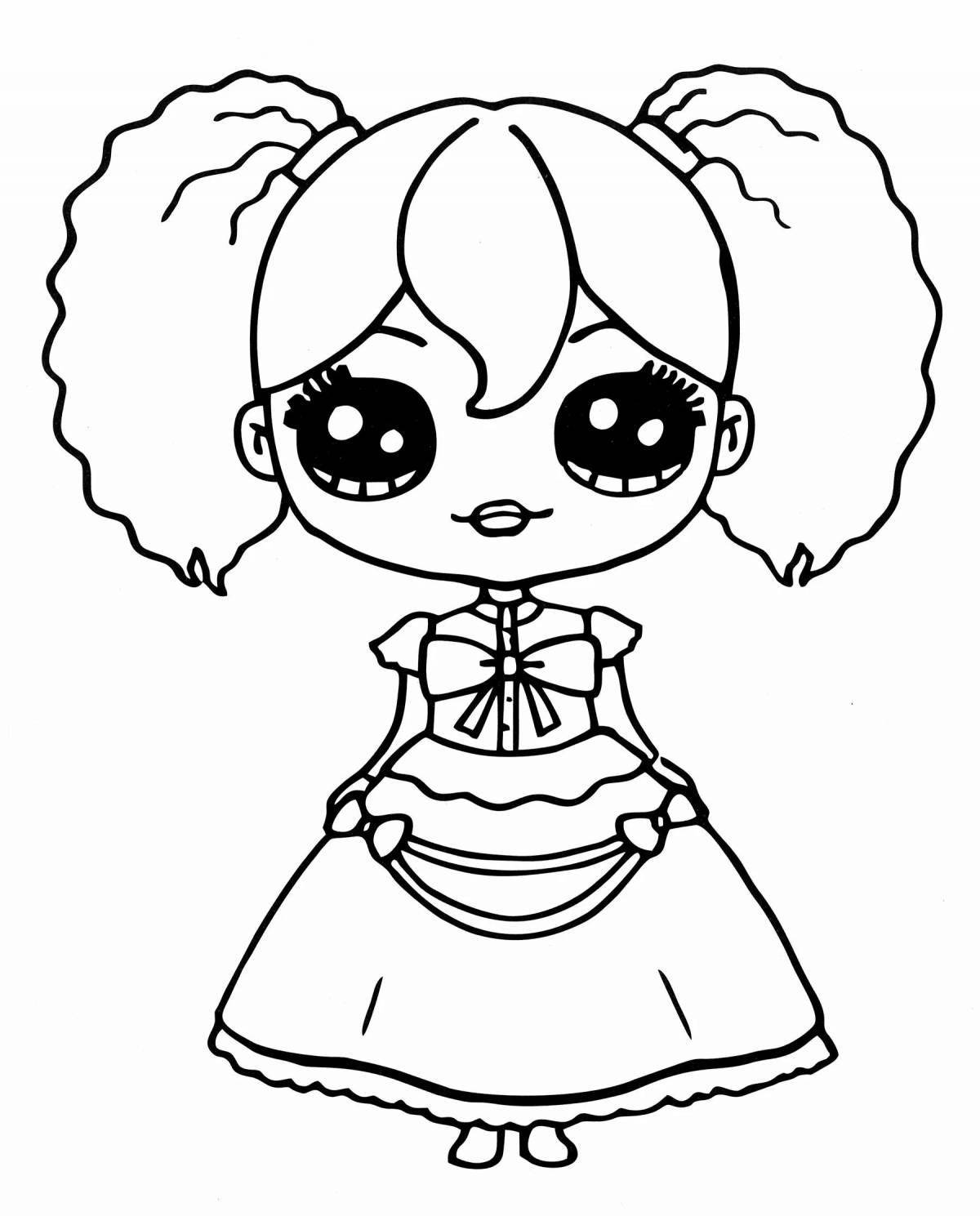 Adorable pippi play time coloring page