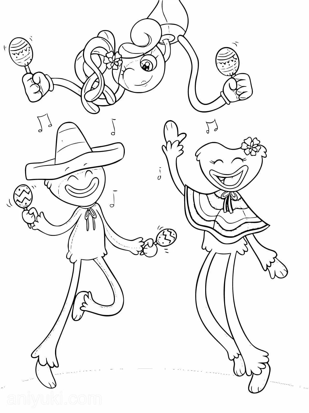 Fun pippi play time coloring page