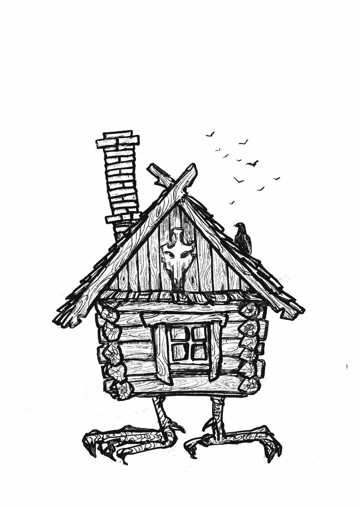 Coloring house of the miraculous baba yaga