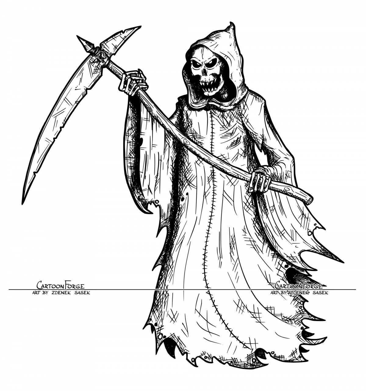 Scary coloring grim reaper