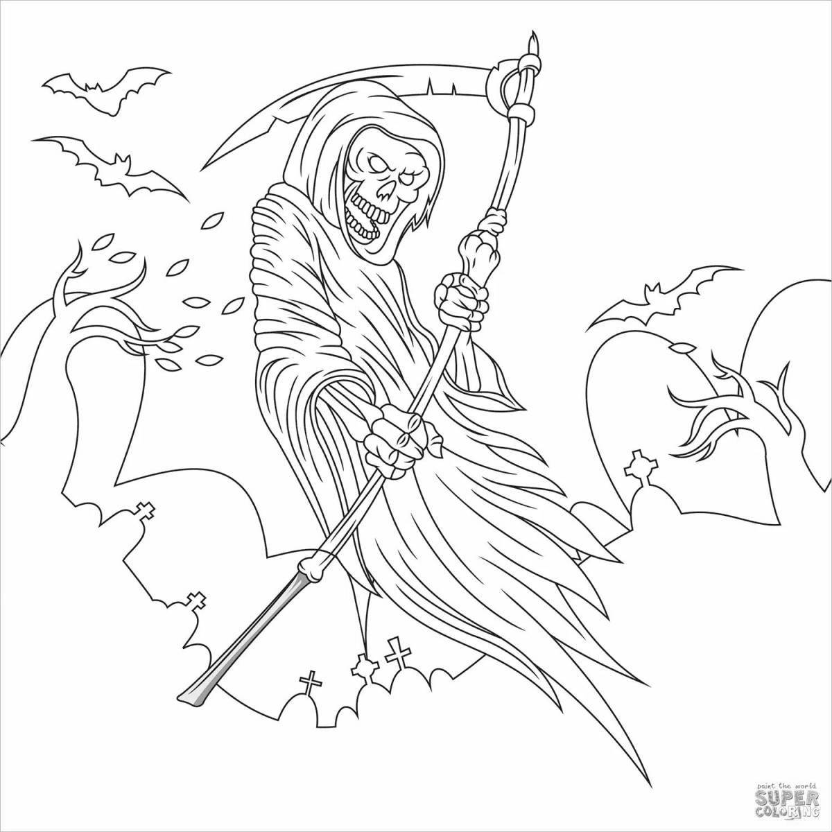 Grim reaper grim coloring book