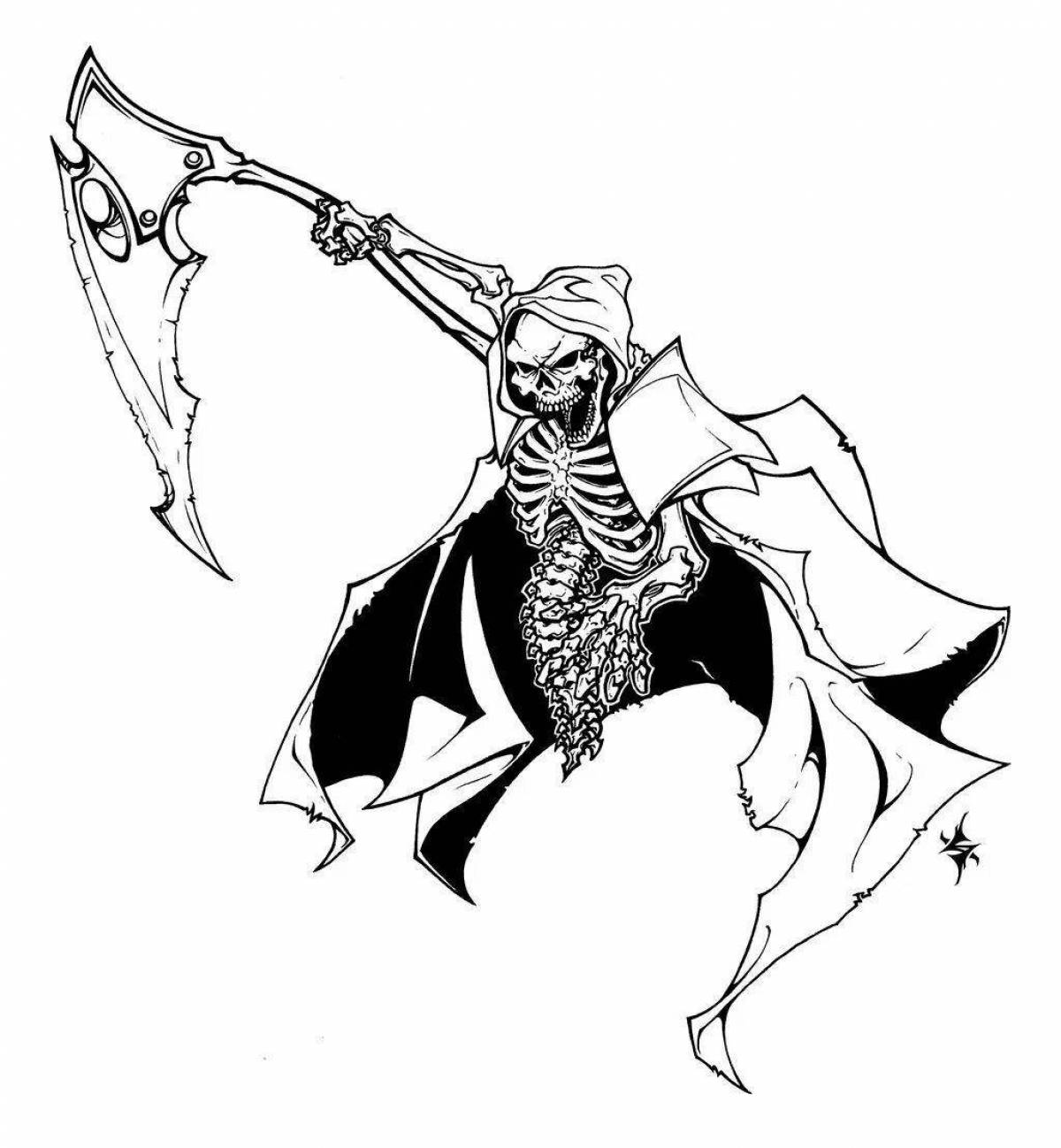 Disgusting grim reaper coloring book