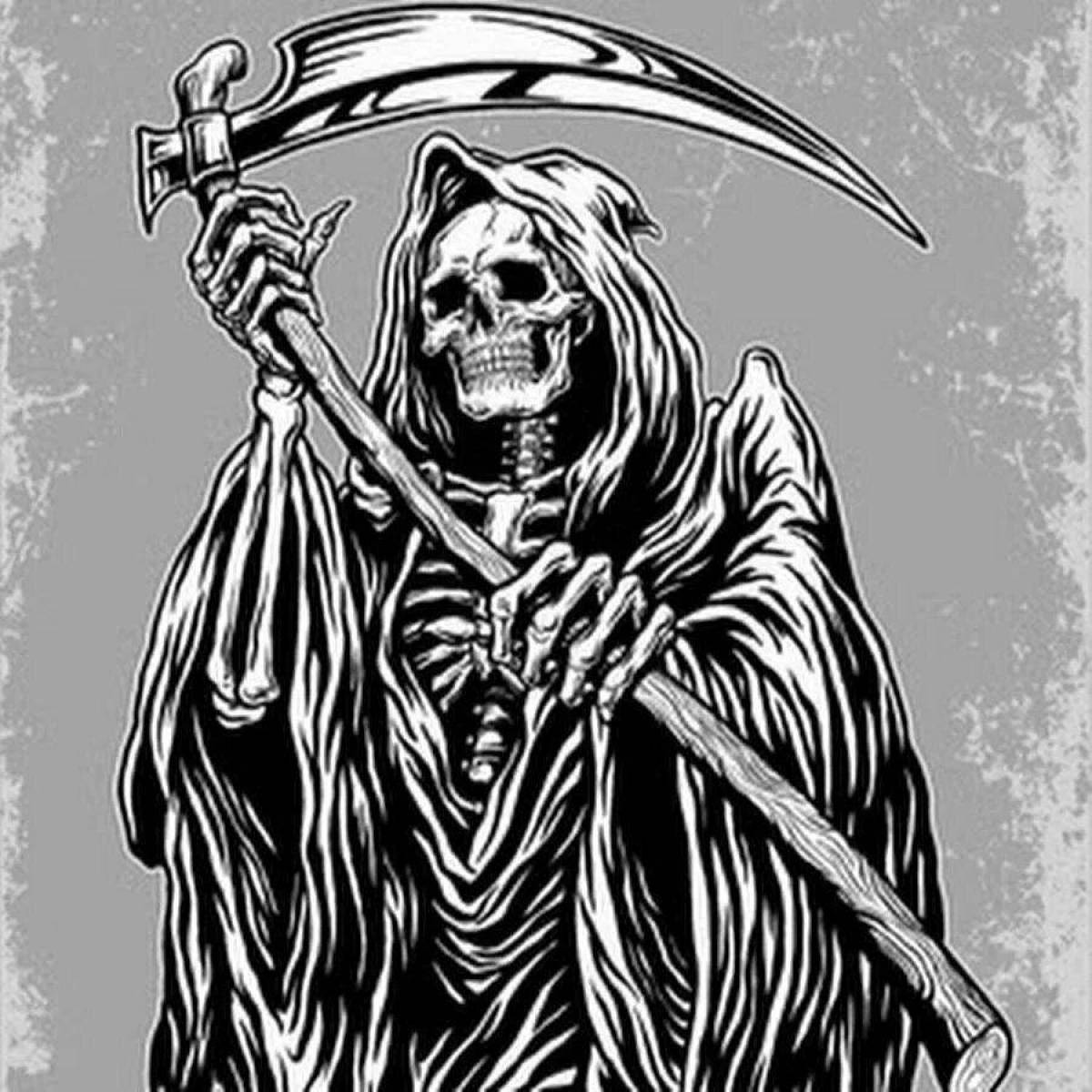 Grim reaper horror coloring book