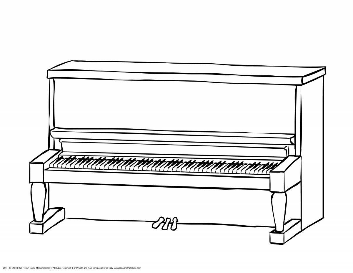 Vibrant piano coloring for kids