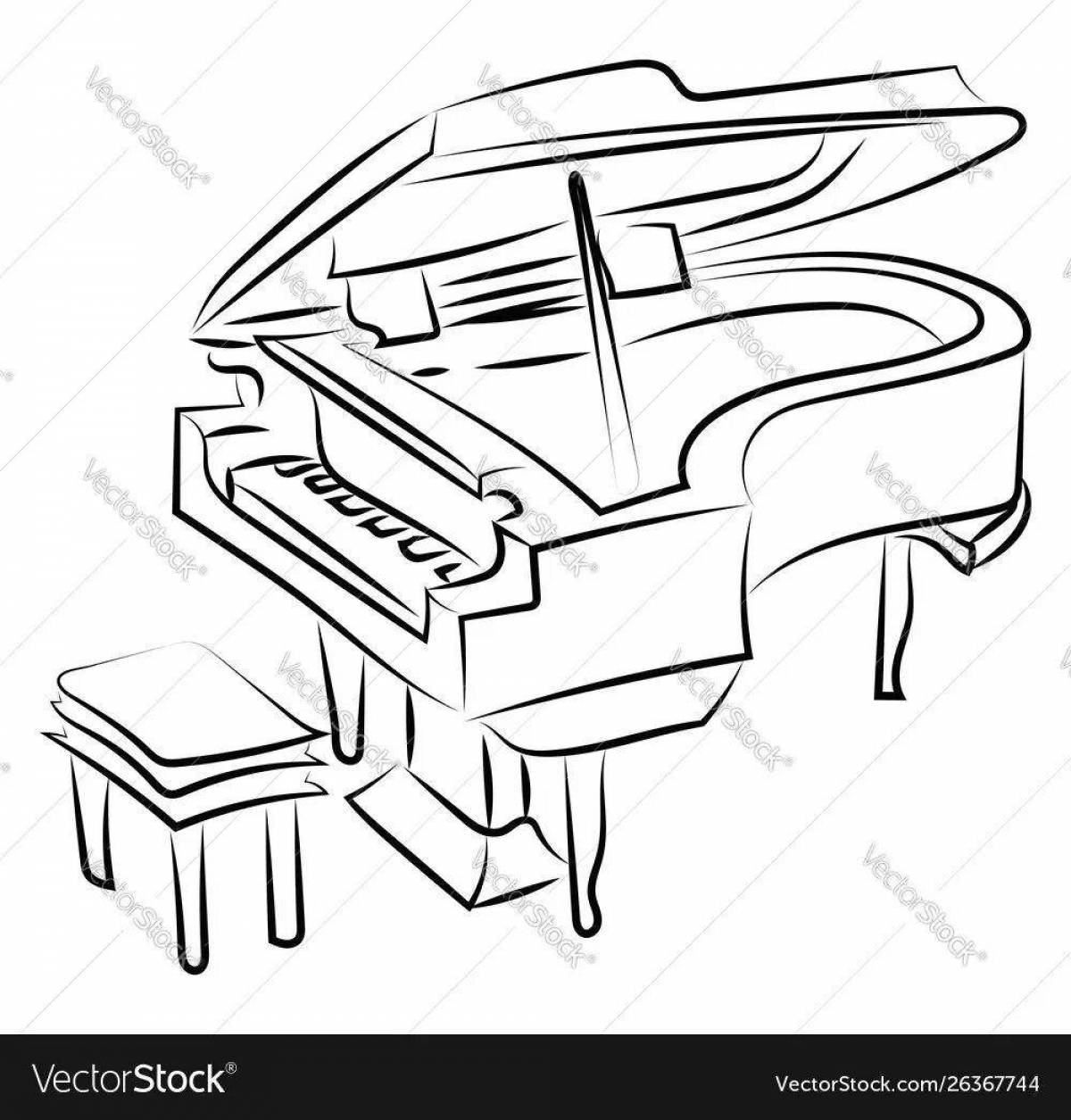 Creative piano coloring book for kids