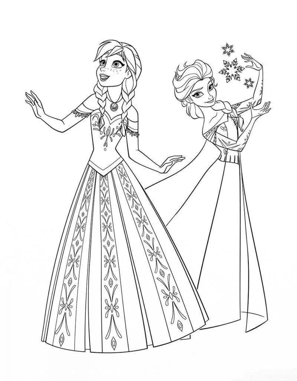 Frozen heart shining coloring book