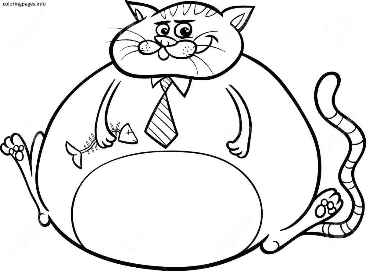 Fancy cat loaf coloring page