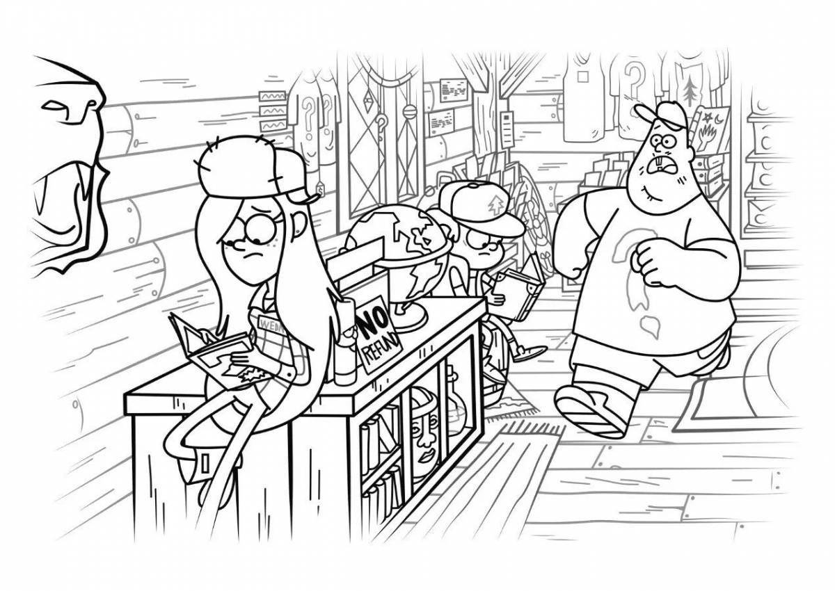 Vibrant gravity falls sous coloring page