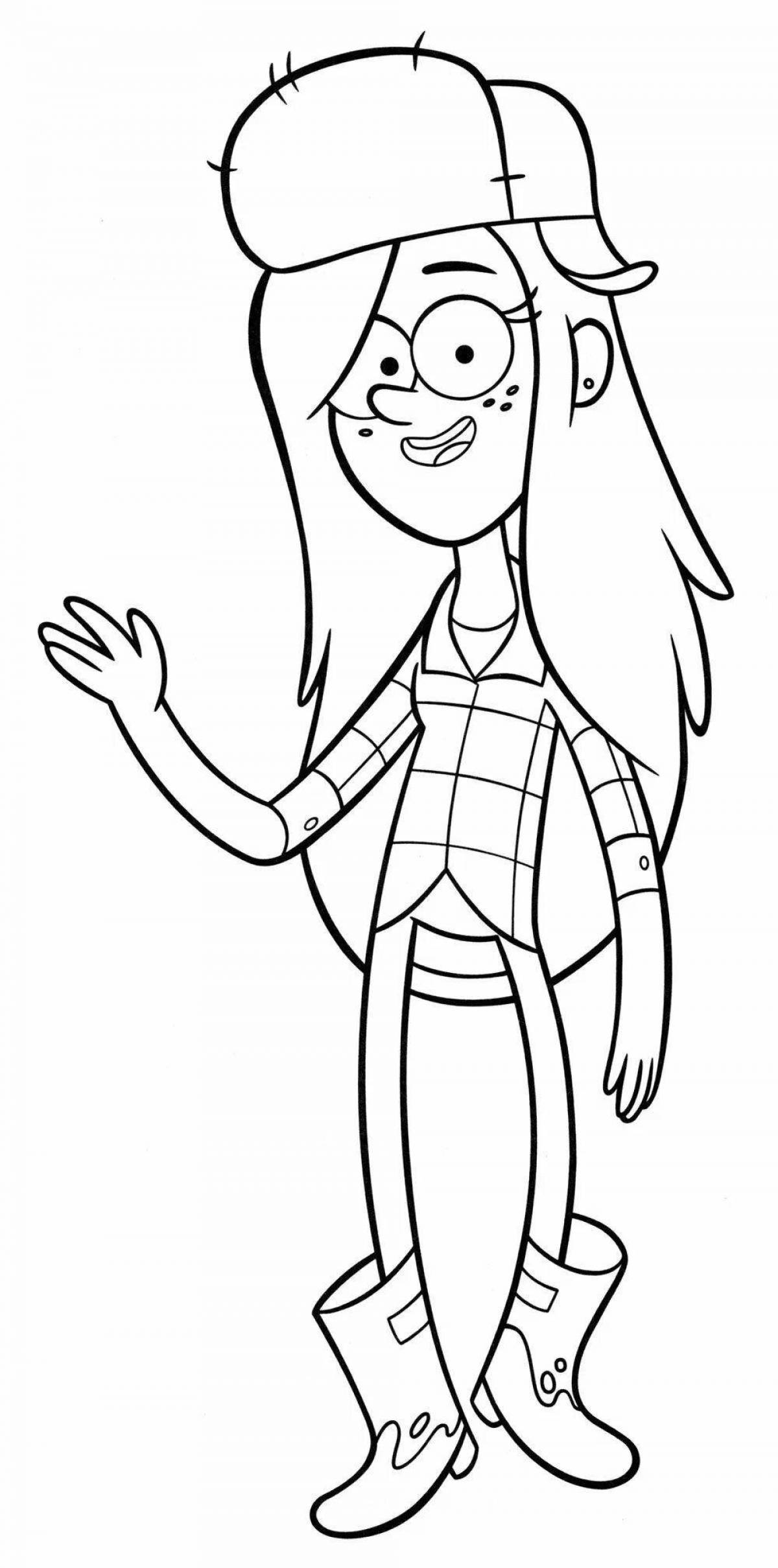 Joyful gravity falls sous coloring page