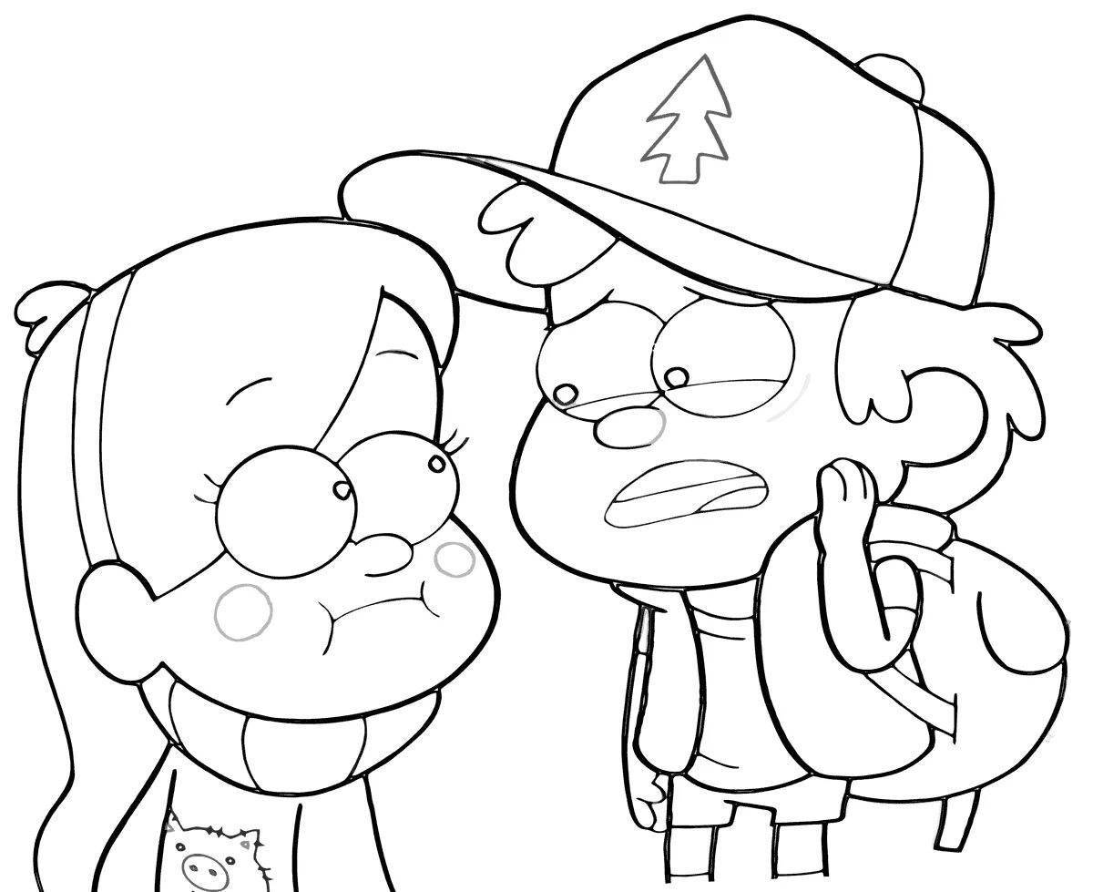 Amazing gravity falls sous coloring page