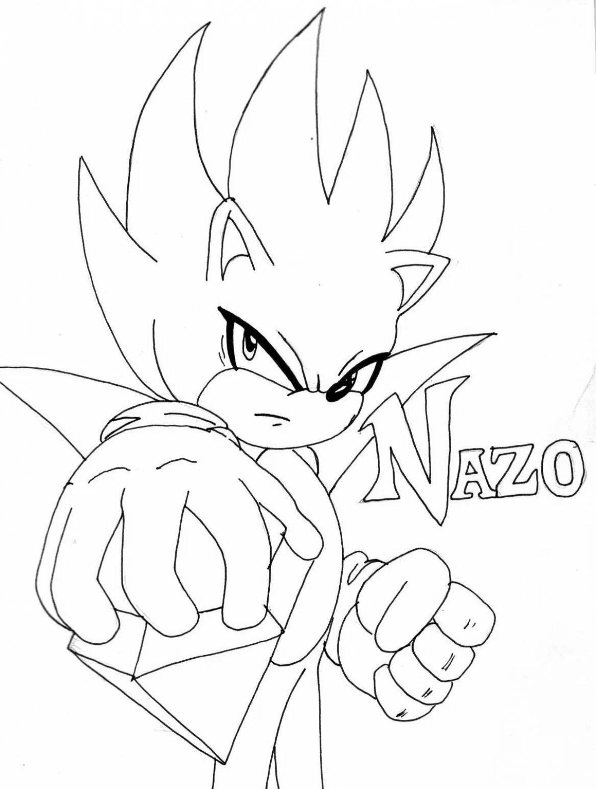 Radiant coloring page dark super sonic