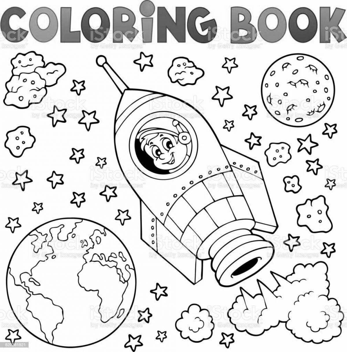 Joyful coloring animals in orbit
