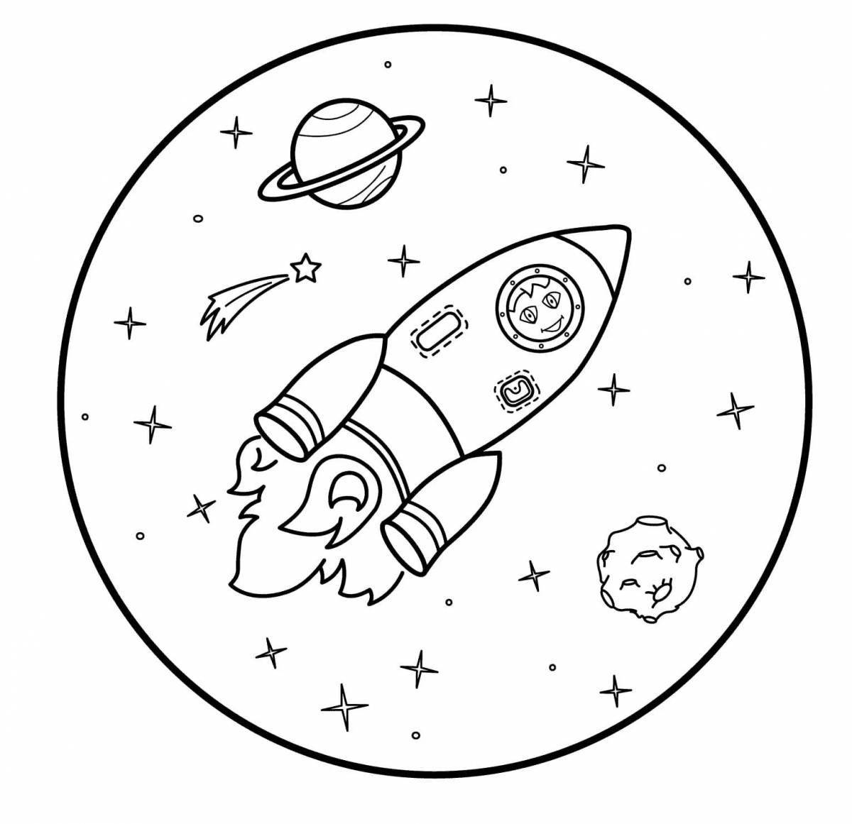 Fun coloring pages animals in orbit