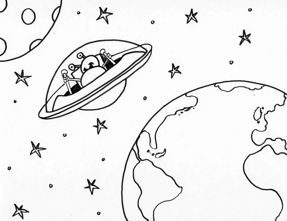 Wonderful coloring pages animals in orbit
