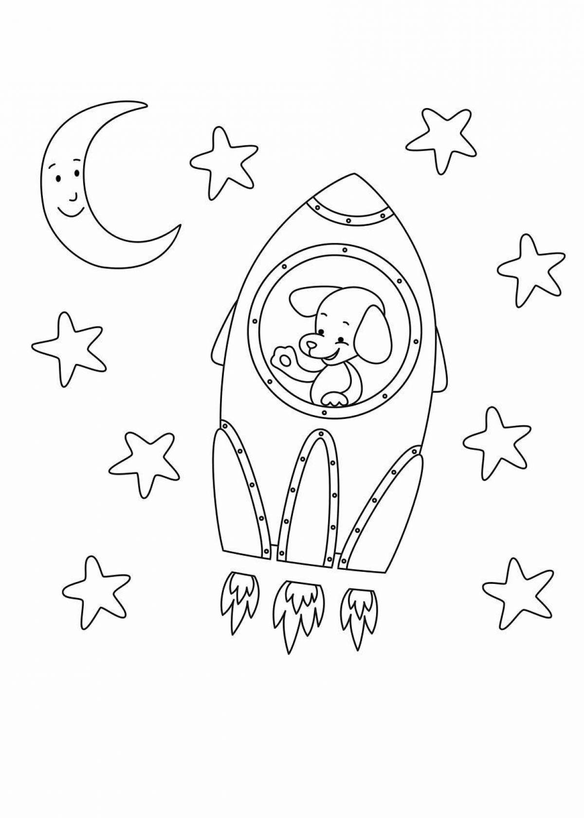 Furry coloring pages animals in orbit