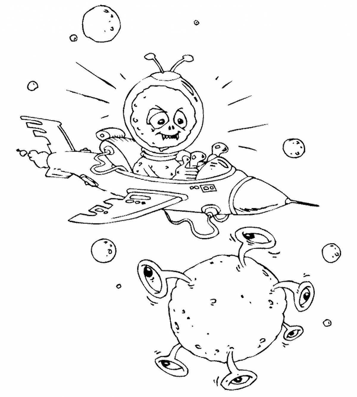 Fine coloring pages animals in orbit