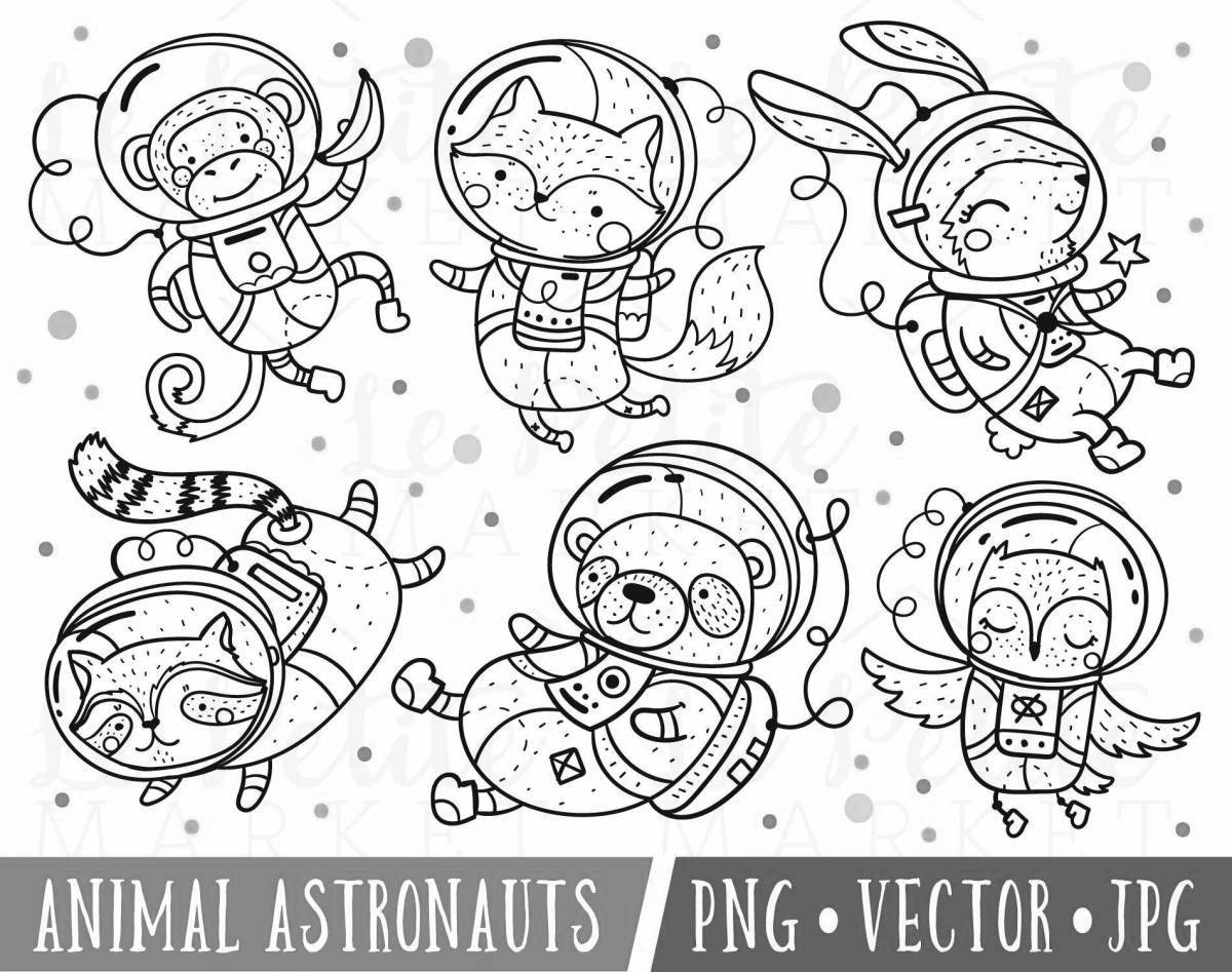 Fun coloring animals in orbit