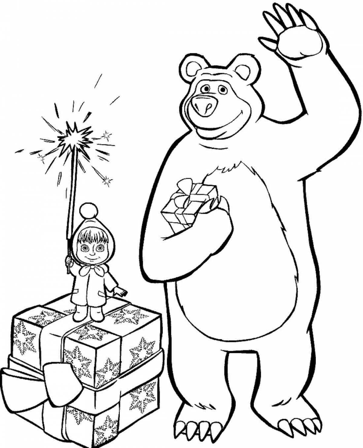 Live Masha and the bear coloring book