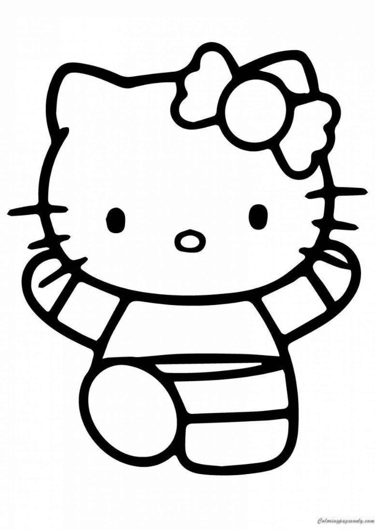 Beautiful hello kitty coloring page