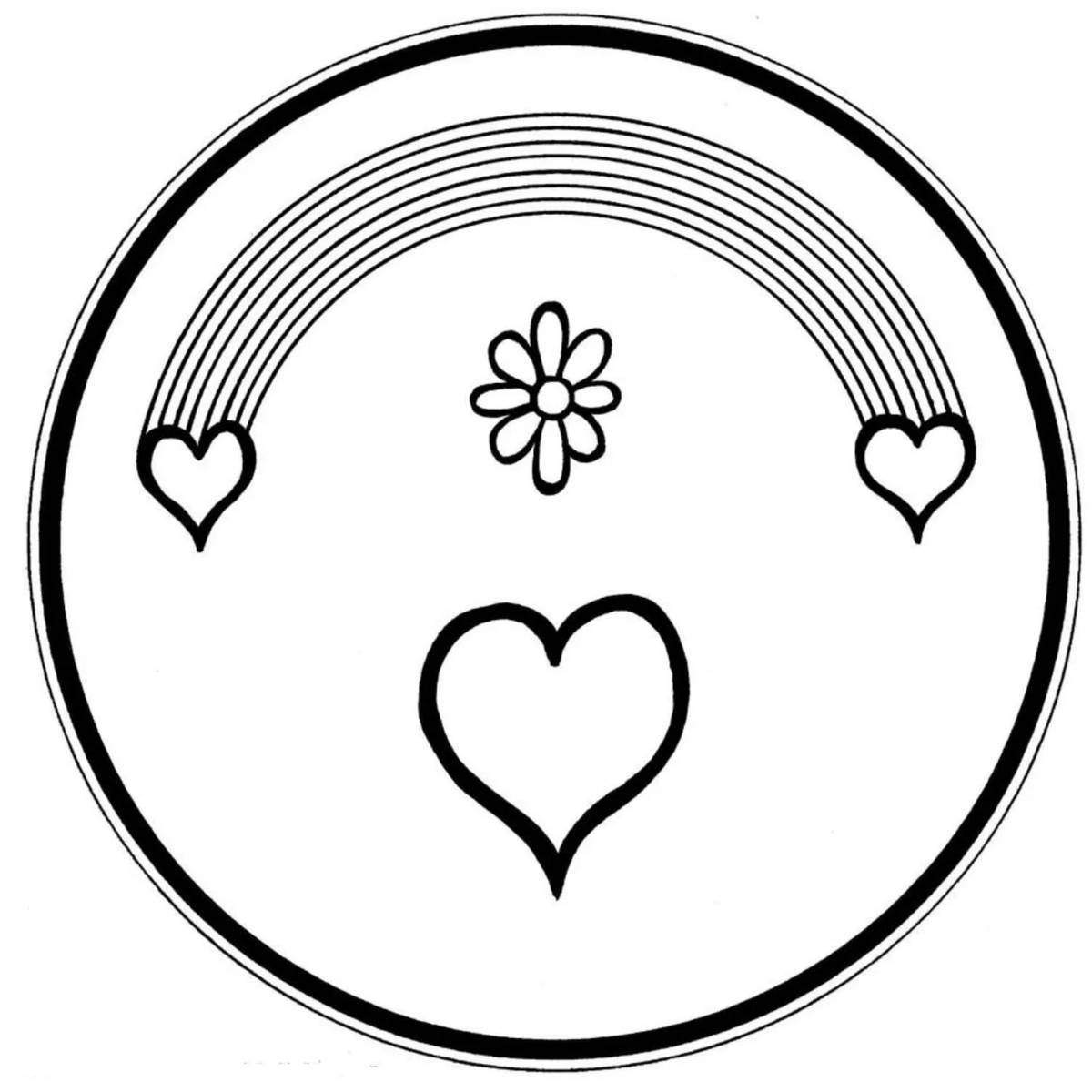 Coloring page joyful heart and star