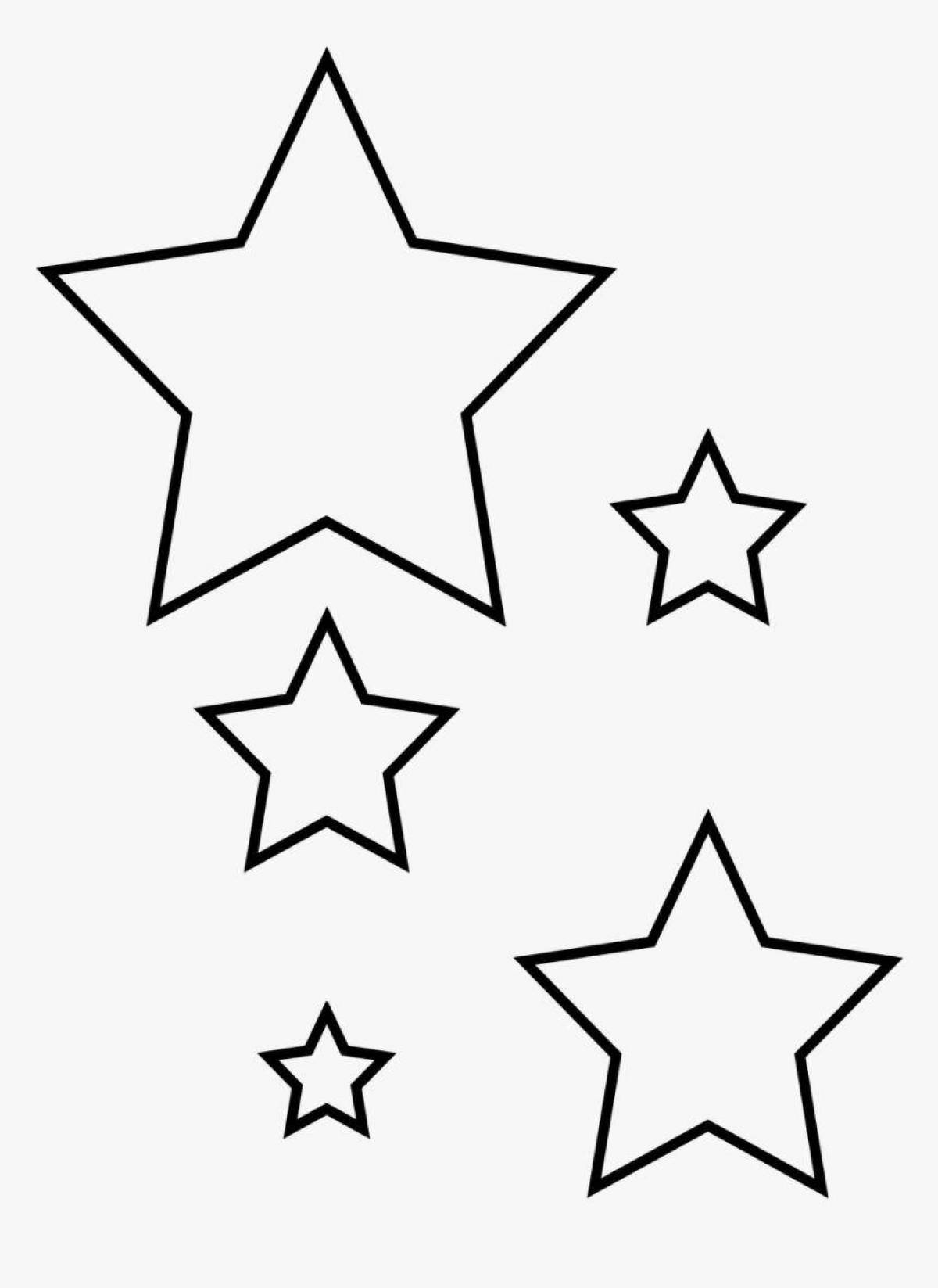 Glowing heart and star coloring page
