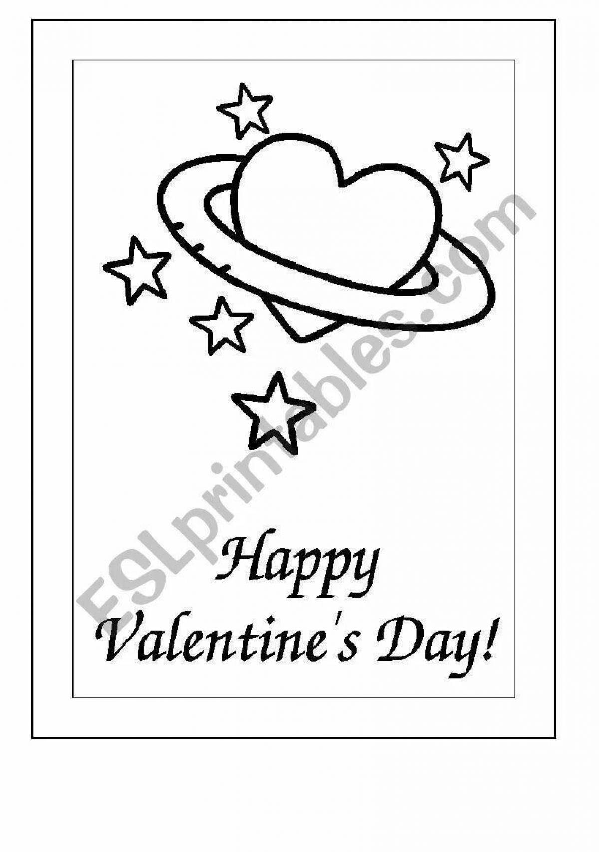 Coloring page captivating heart and star