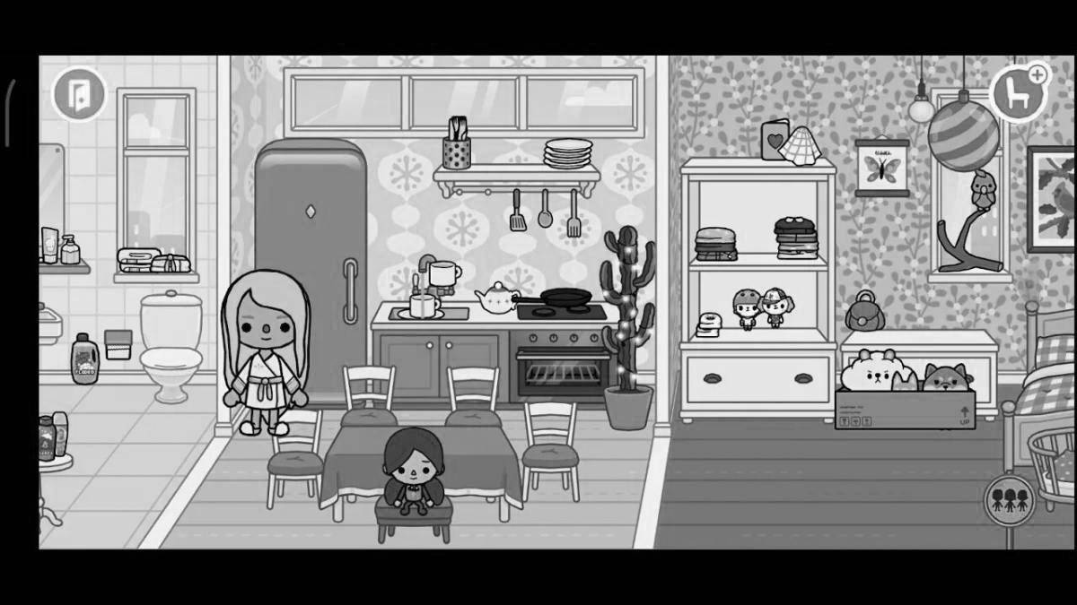 Brightly painted living room from the current side