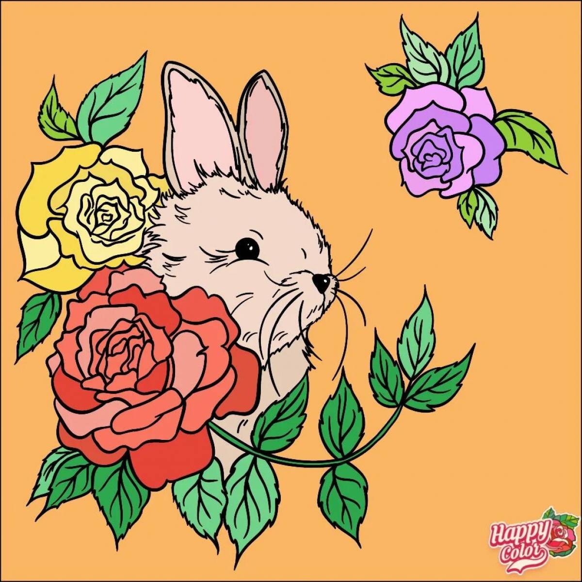 Zany coloring by numbers bunny