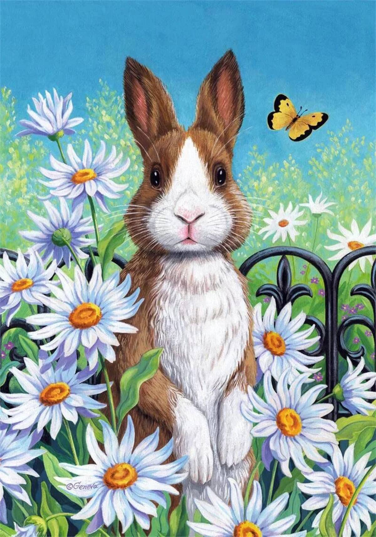Озорная раскраска по номерам кролик