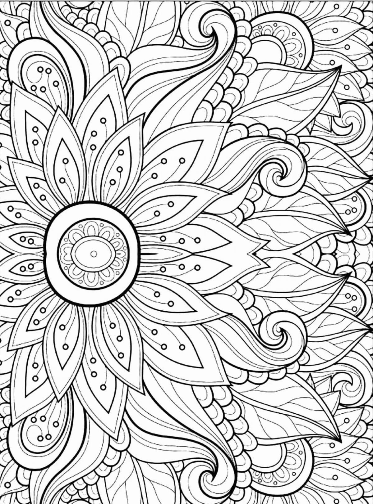 Colorful simple coloring book for adults