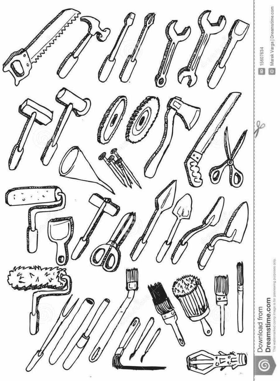 строительные инструменты раскраска