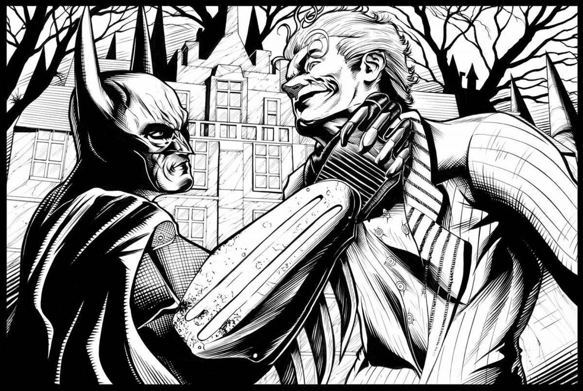 Раскраска Бэтмена и Джокера
