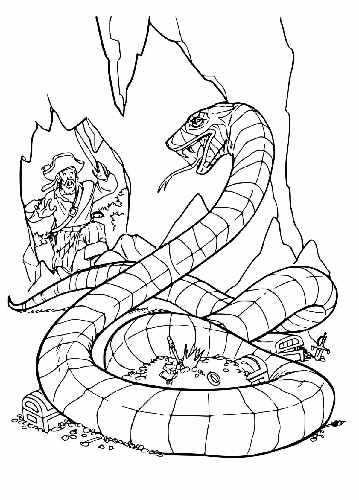 Раскраски для мальчиков про змей