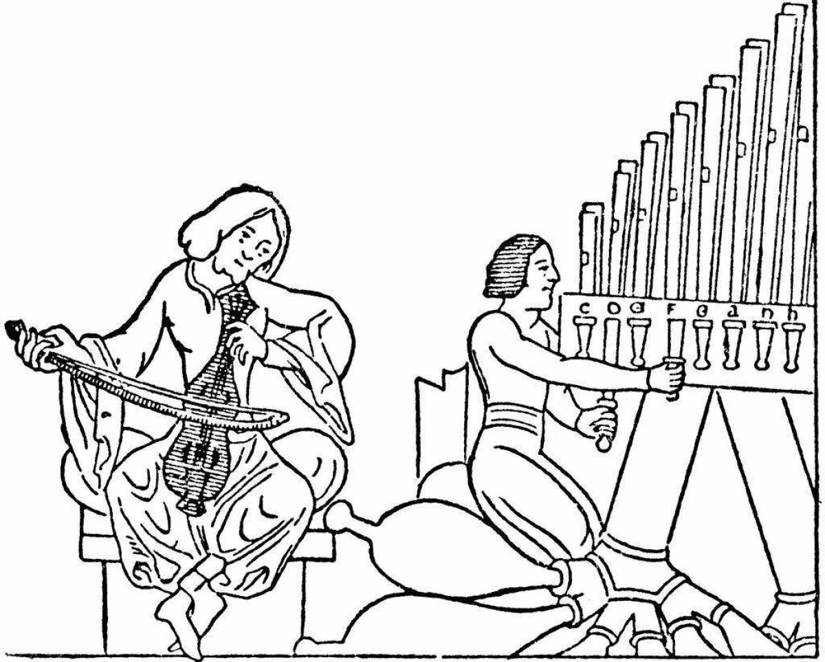 Рисунок музыкального инструмента орган