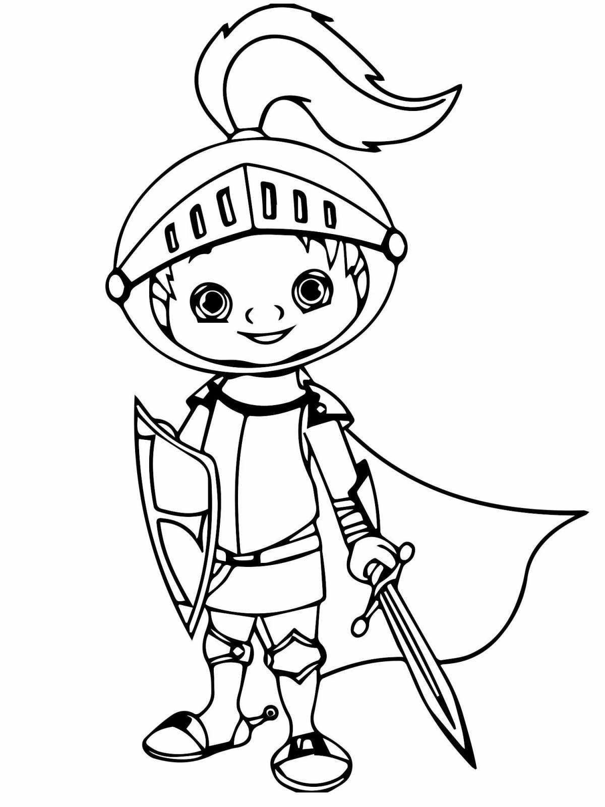 Photo Valorous coloring for knight boys