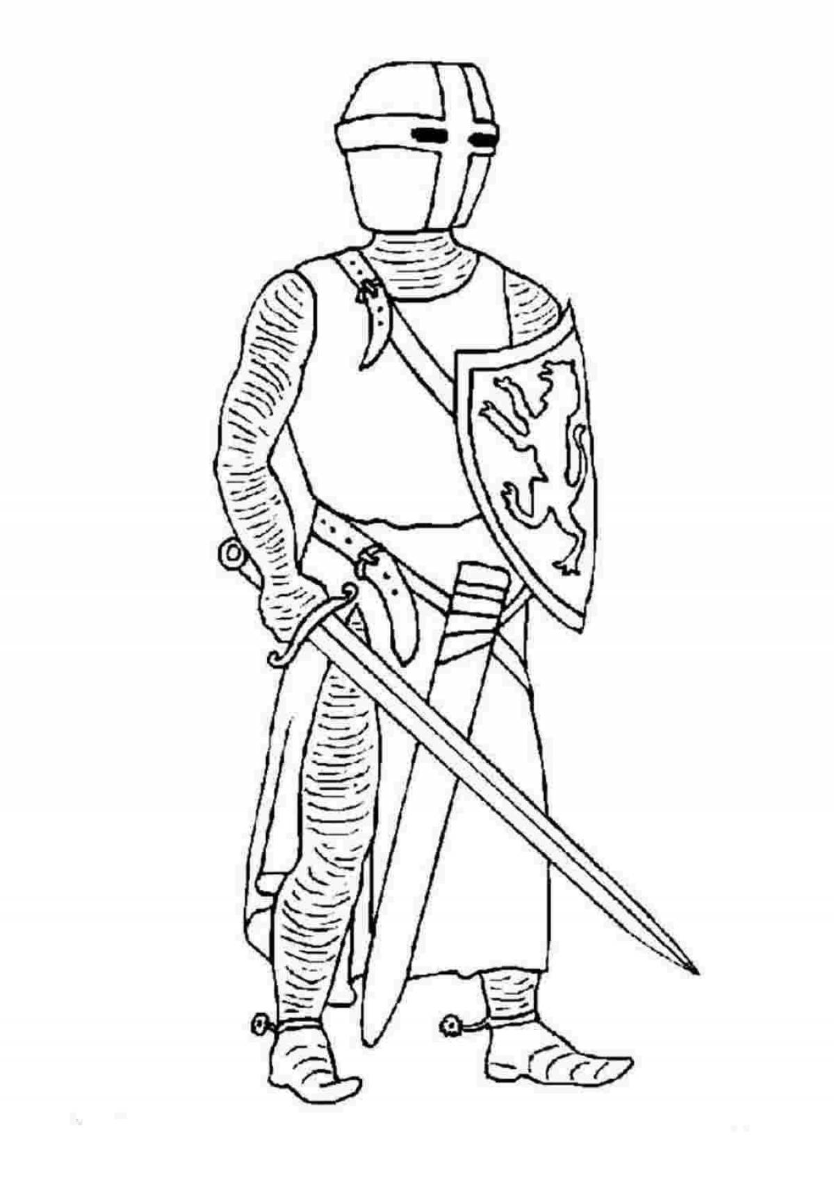 Photo Fearless coloring book for boy knights