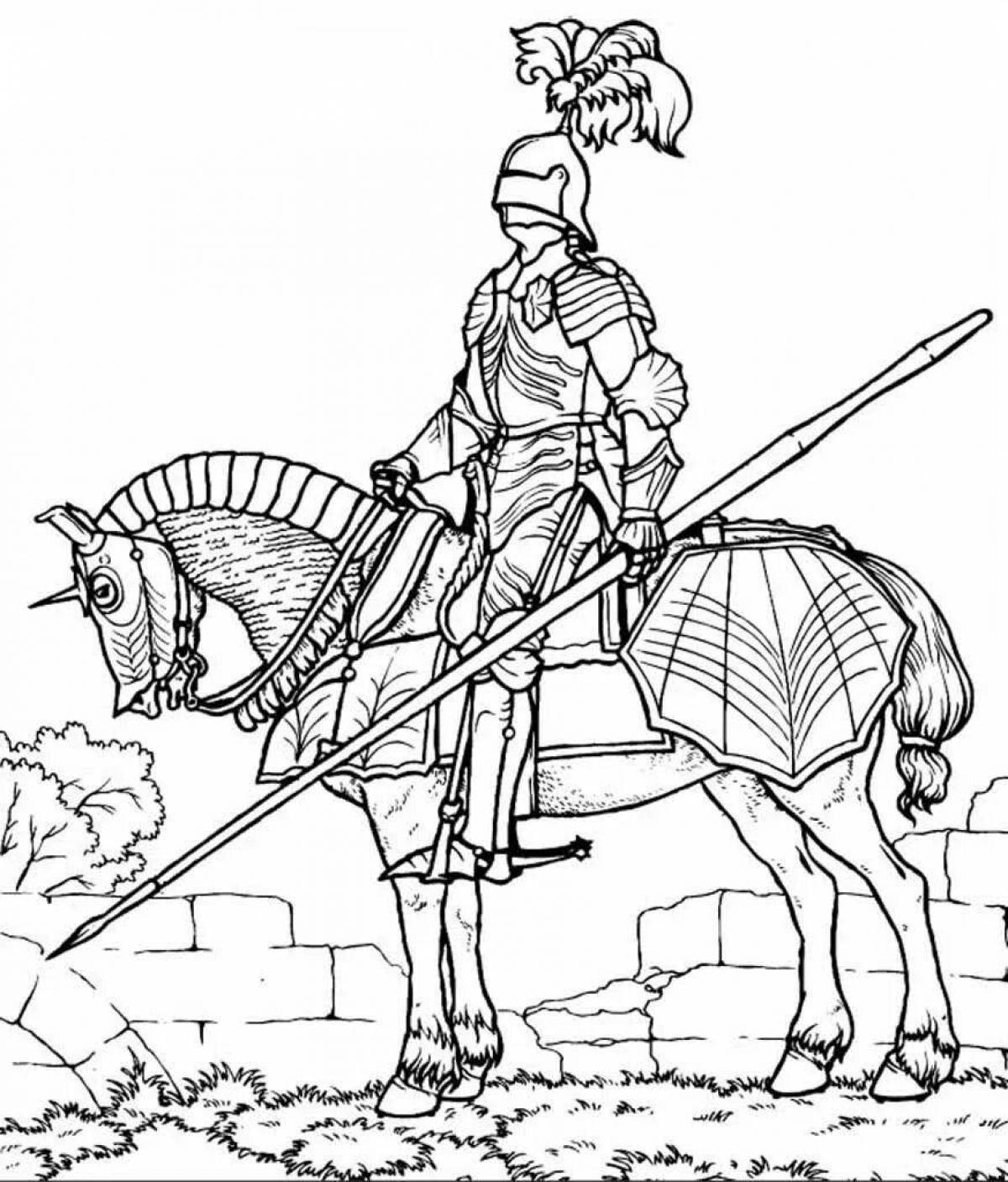 Large coloring book for knight boys