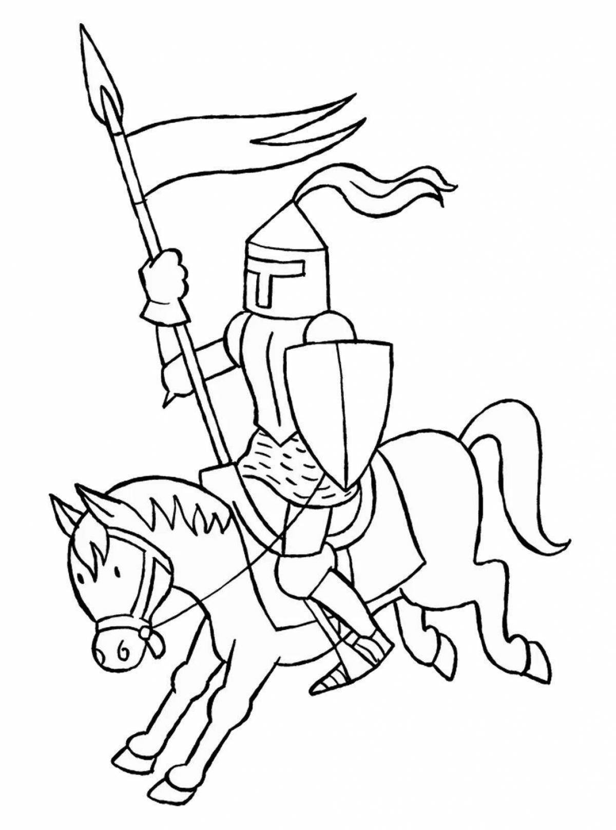 Impressive coloring book for knight boys