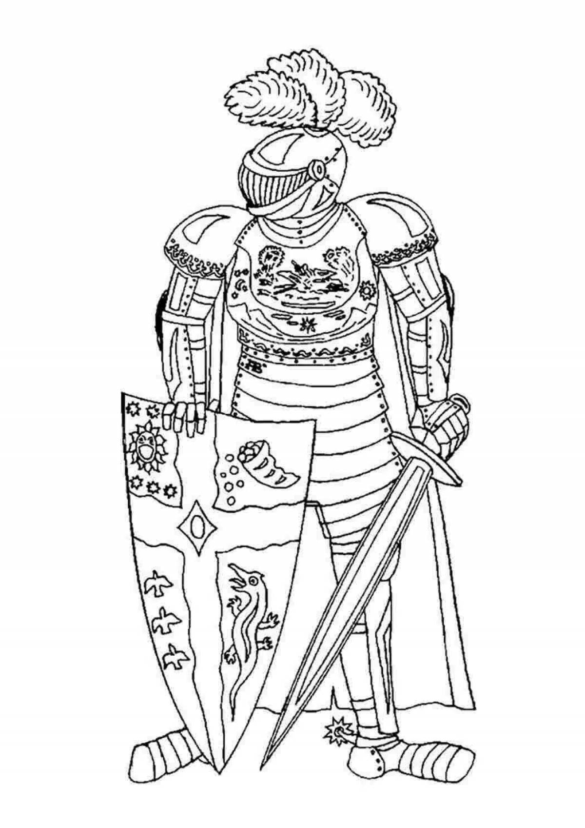 Photo Dazzling coloring book for knight boys