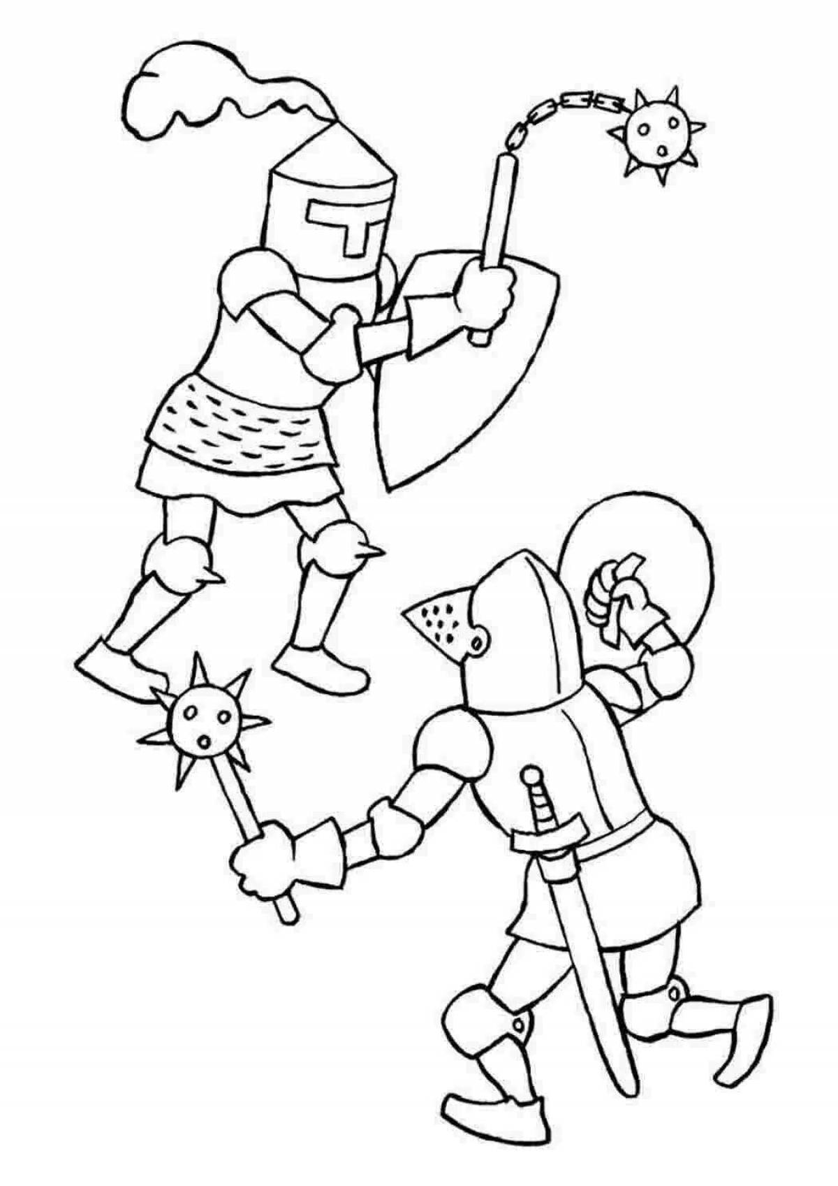 Amazing coloring book for knight boys
