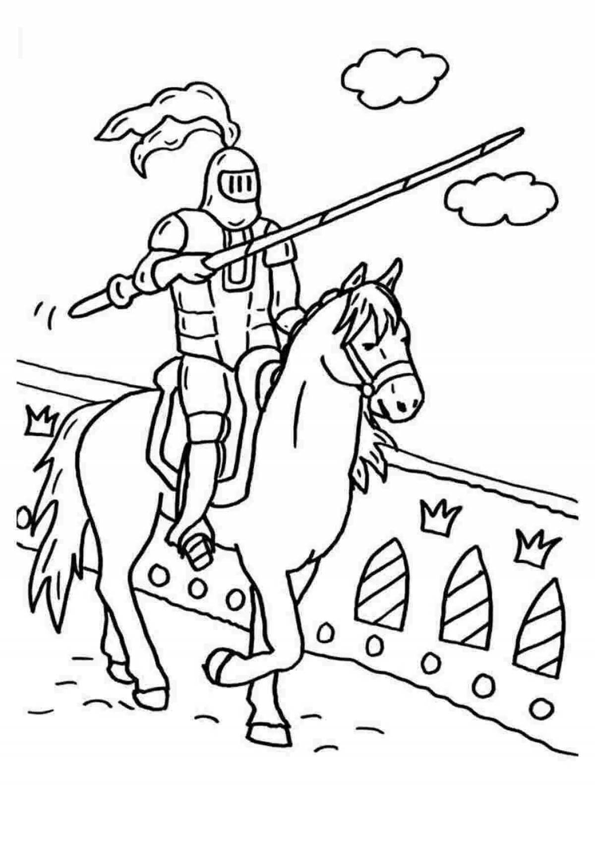 Adorable coloring book for knight boys
