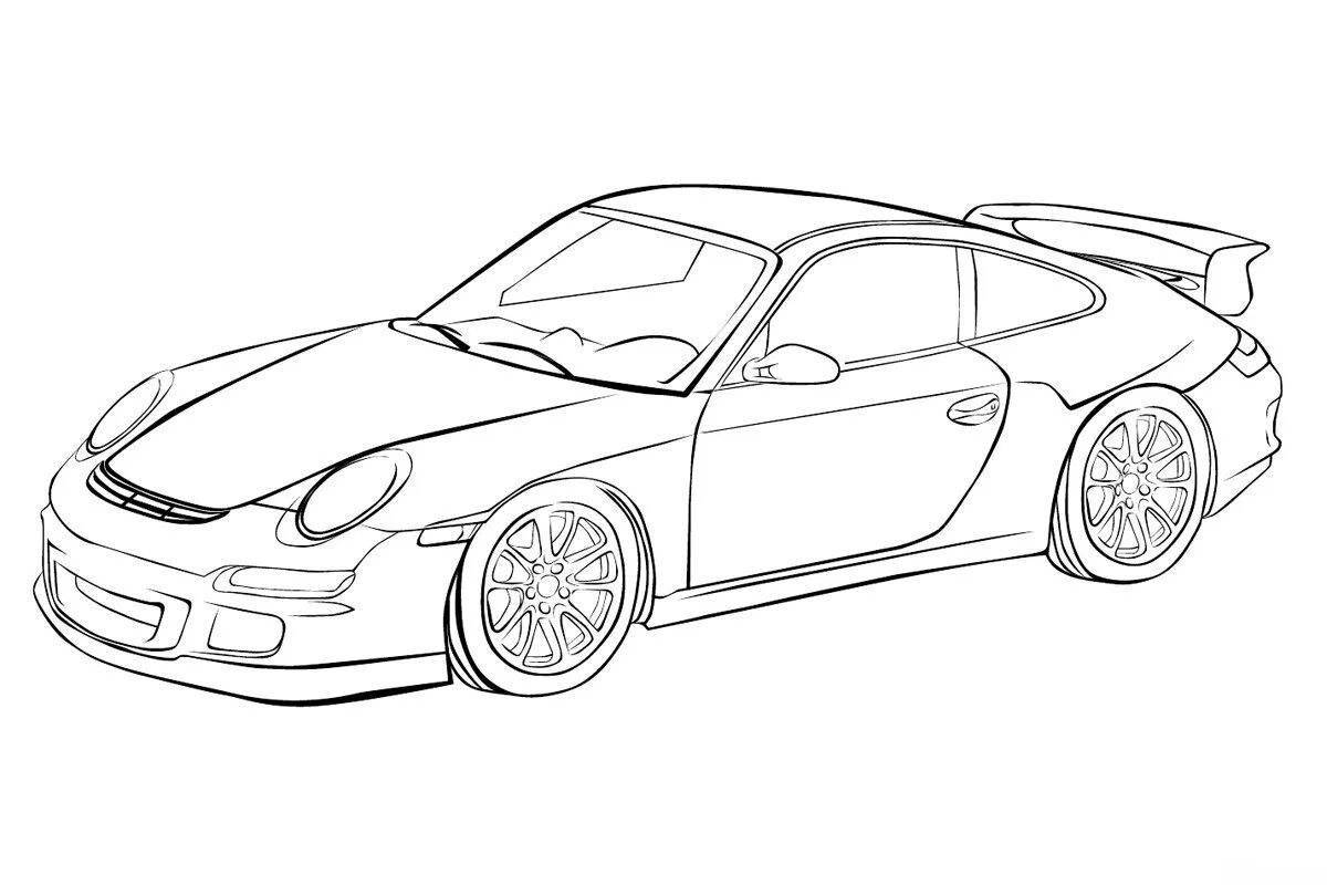 Porsche shiny coloring for boys