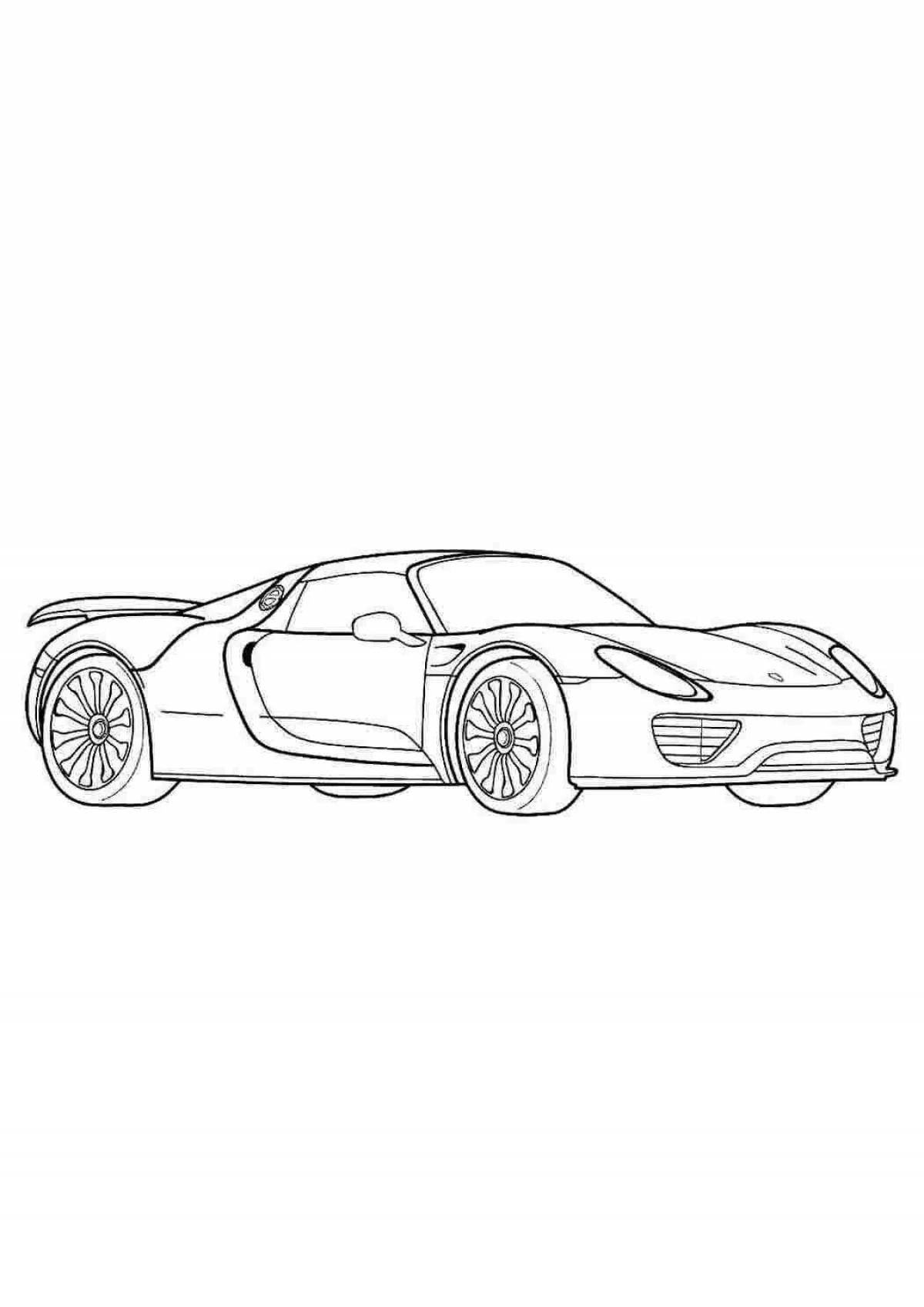 Porsche glowing coloring book for boys